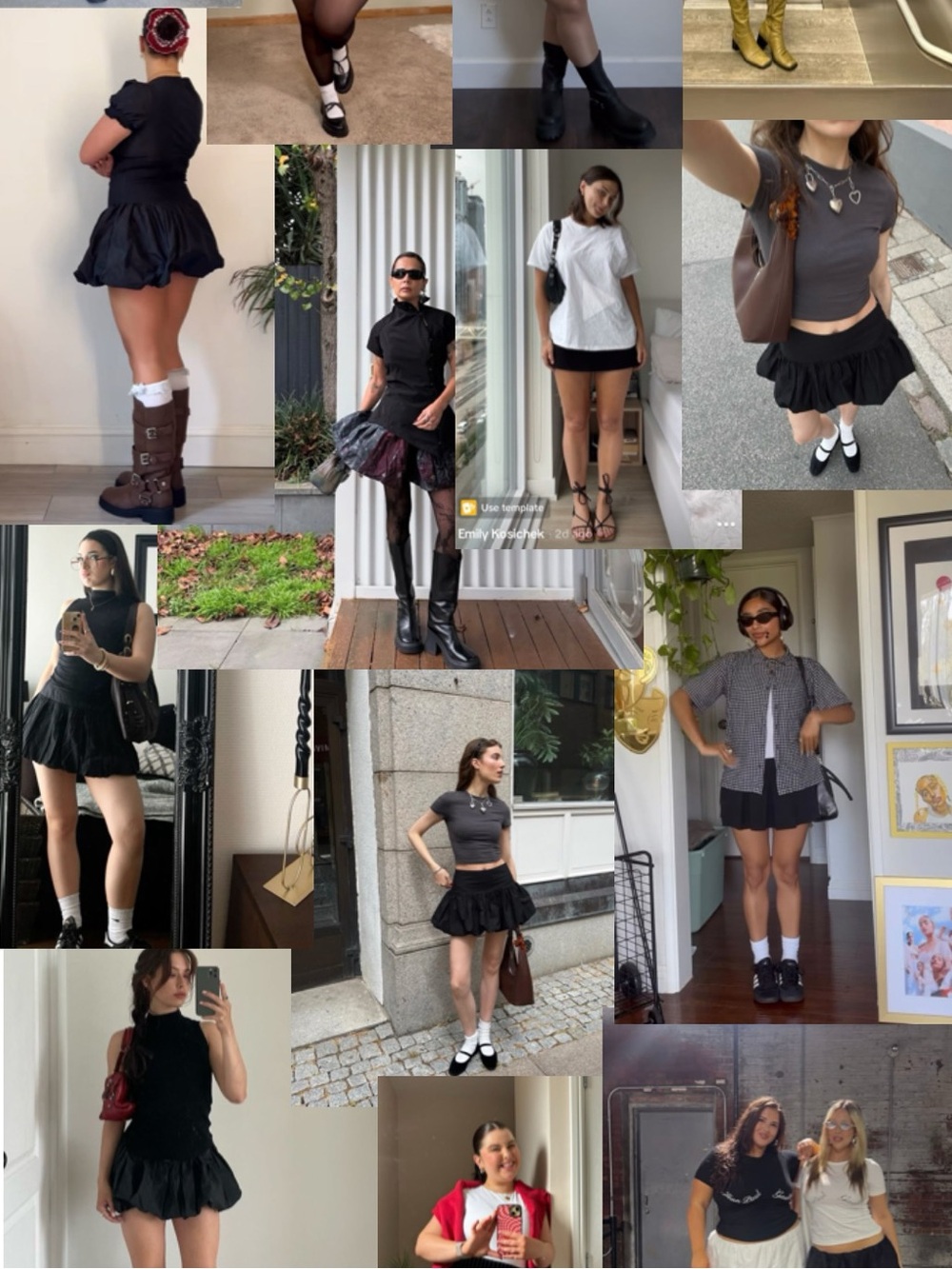 H&M Black Tiered Mini Skort